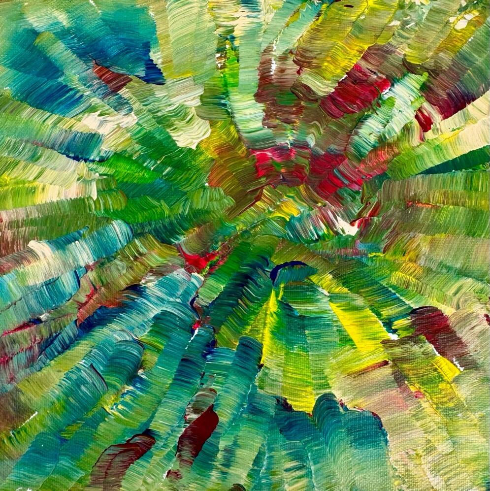 Lavender Pool, acrylic on canvas, 10 x 8 in