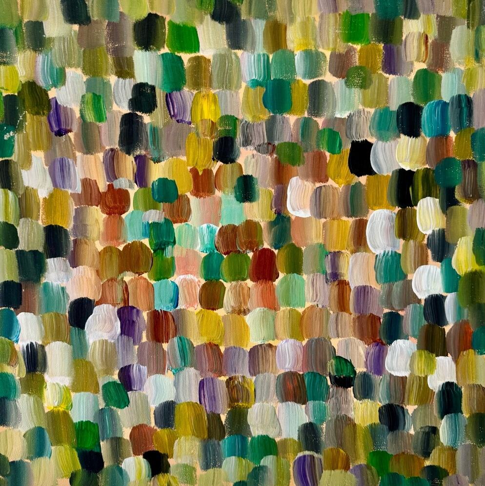 Woven Field, acrylic on canvas, 20 x 20 in