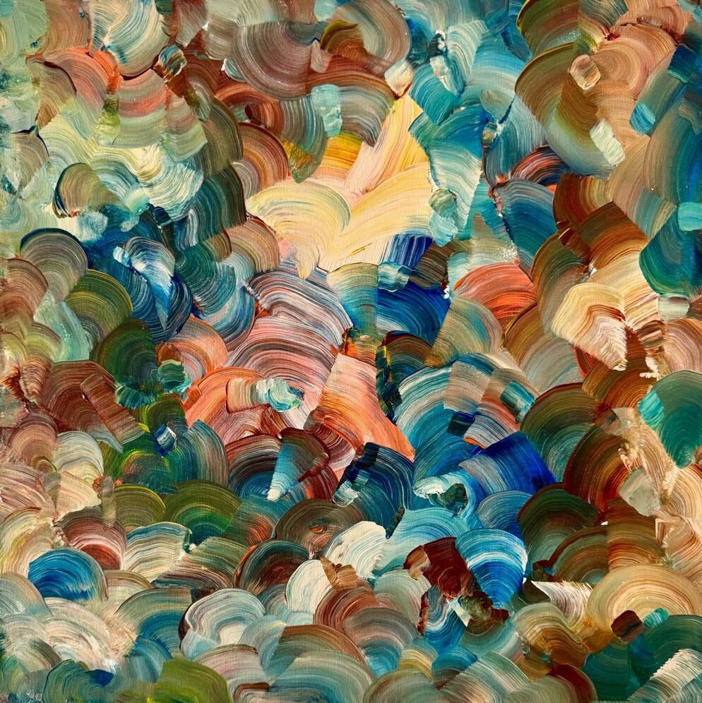 Tide Pools, acrylic on canvas, 20 x 20 in