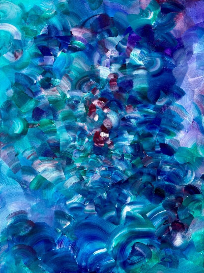 Deep Water, acrylic on canvas, 30 x 20 in